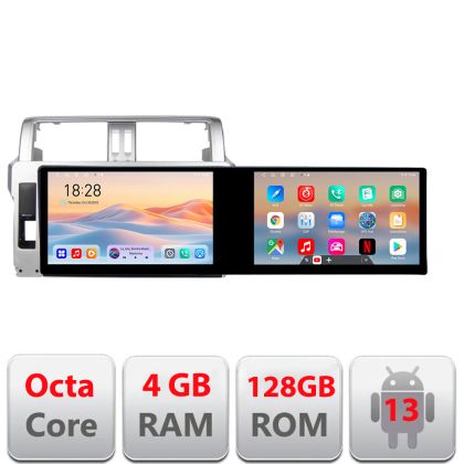 Navigatie Toyota Landcruiser J150 Prado 2014-2017 Kit-065 Edotec 2 ecrane  8 core 4+128 21.6 inch Incell android Wifi 5Ghz gps internet et GPS W