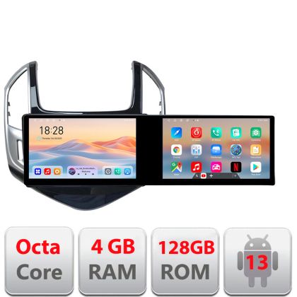 Navigáció Chevrolet Cruze 2013-Kit-1267 Edotec 2 képernyő 8 magos 4+128 21.6 hüvelykes Incell android Wifi 5Ghz gps internet