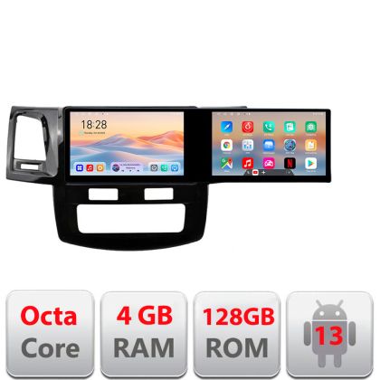 Navigáció Toyota Hilux 2008-2014 Kit-143 Edotec 2 képernyő 8 magos 4+128 21.6 hüvelykes Incell android Wifi 5Ghz gps internet