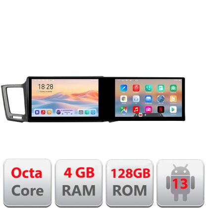 Navigáció TOYOTA RAV 4 2013-2018 Kit-247 Edotec 2 képernyő 8 magos 4+128 21.6 hüvelykes Incell android Wifi 5Ghz gps internet