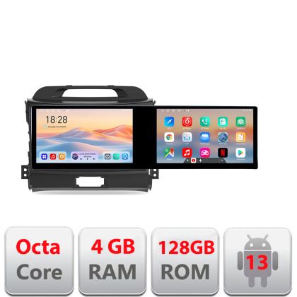 Navigáció Kia Sportage 2010- Edotec 8 magos 4+128 10.5 hüvelykes Incell 1K android Wifi 5Ghz gps internet