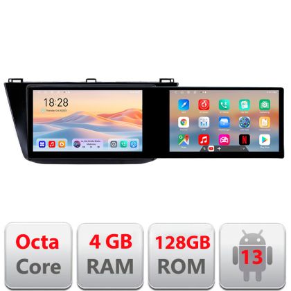 VW Tiguan navigáció 2016 után Kit-5883 Edotec 2 képernyő 8 magos 4+128 21,6 hüvelykes Incell android Wifi 5Ghz gps internet C