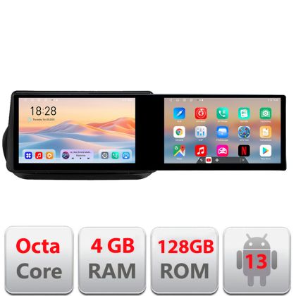 Navigáció Peugeot Bipper, CitroenNemo, Fiat Qubo 2008-2017 Edotec 2 képernyő 8 mag 4+128 21,6 hüvelykes Incell android Wifi 5Ghz gps internet Kit-bipper v1