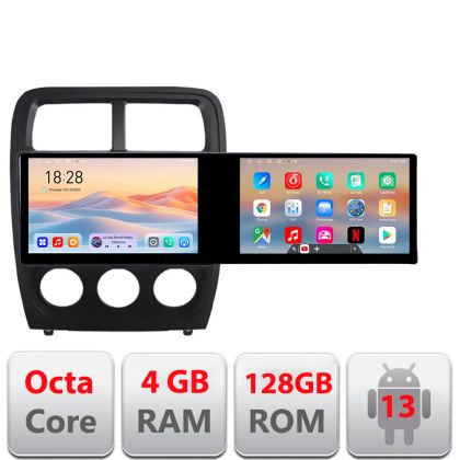 Navigáció Dodge Caliber 2010-2012 Kit-caliber Edotec 2 képernyő 8 magos 4+128 21.6 hüvelykes Incell android Wifi 5Ghz gps internet S