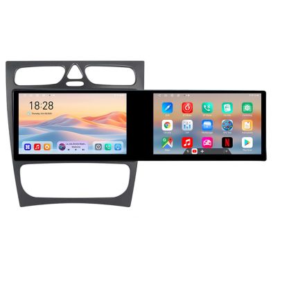 Navigatie Mercedes C W203 2000-2004 Kit-clk Edotec 2 ecrane  8 core 4+128 21.6 inch Incell android Wifi 5Ghz gps internet  Q