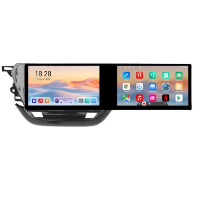 Navigáció Opel Corsa F 2019- Edotec 2 képernyő 8 magos 4+128 21.6 hüvelykes Incell android Wifi 5Ghz gps internet KIT-corsa-f