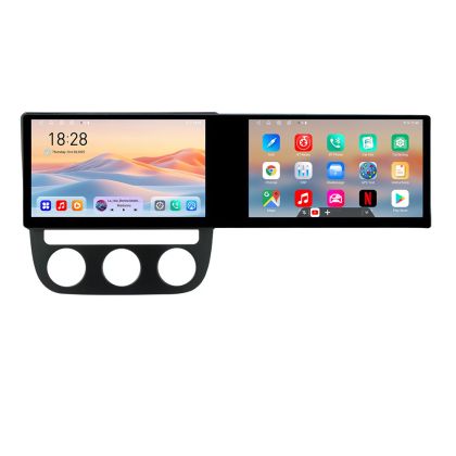 Navigáció VW Golf 5 2004-2010 automata klíma Edotec 2 képernyő 8 magos 4+128 21.6 hüvelykes Incell android Wifi 5Ghz gps internet KIT-golf5-automata