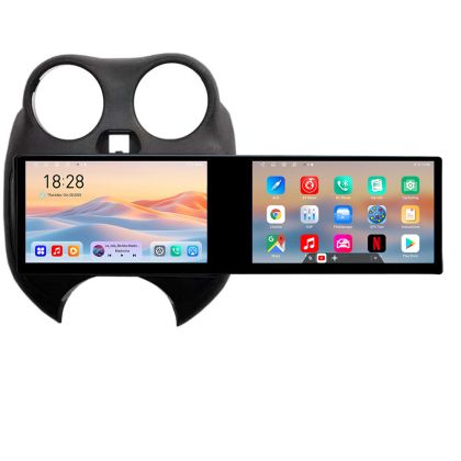 Navigatie Nissan Micra 2010-2014 Edotec 2 ecrane  8 core 4+128 21.6 inch Incell android Wifi 5Ghz gps internet  KIT-micra2010