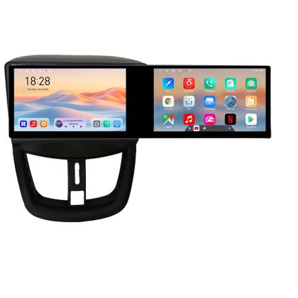 Navigáció Peugeot 207 Kit-PE01 Edotec 2 képernyő 8 magos 4+128 21.6 hüvelykes Incell android Wifi 5Ghz gps internet