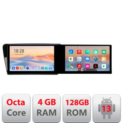 Navigáció Skoda Rapid Seat Toledo 2013+ Edotec 2 képernyő 8 magos 4+128 21.6 hüvelykes Incell android Wifi 5Ghz gps internet Kit-rapid v1