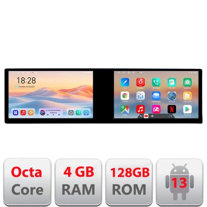 Navigatie Suzuki Splash Opel Agila 2008-2014 Edotec 2 ecrane  8 core 4+128 21.6 inch Incell android Wifi 5Ghz gps internet  kit-splash- v1