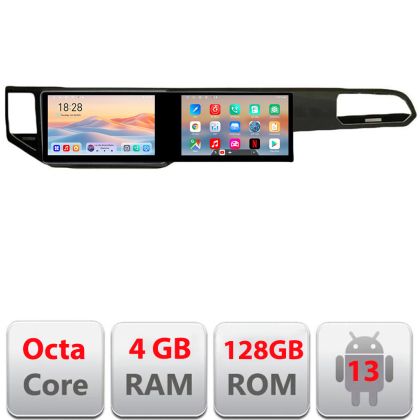 Navigáció VW Golf Sportsvan 2016-2021 Kit-sportsvan Edotec 2 képernyő 8 magos 4+128 21.6 hüvelykes Incell android Wifi 5Ghz gps internet