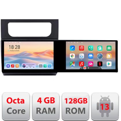 VW Touran 2010-2016 navigáció Kit-touran3 Edotec 2 képernyő 8 magos 4+128 21,6 hüvelykes Incell android Wifi 5Ghz gps internet