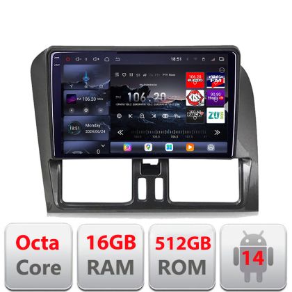 Dedikált navigáció Volvo XC60 2008-2012 Android Qled 2K Octa Core 16+512 LTE 4G DSP Wifi 5Ghz android-auto Carplay gps EDT-E809-2K