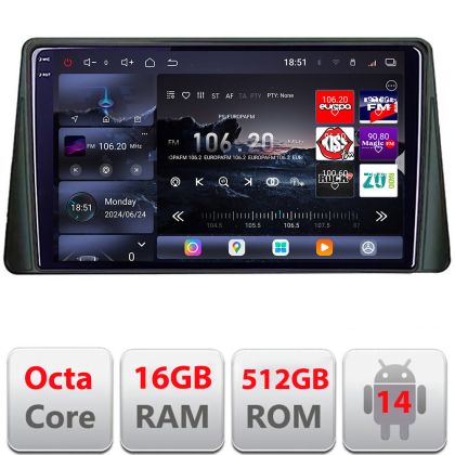 Navigáció Ford Focus 4 2019+ Kuga 2018-2023 Edotec Kit-focus4 8 magos QLED 2K 12+256GB 360 Android Waze USB Internet Navigáció Youtube Rádió