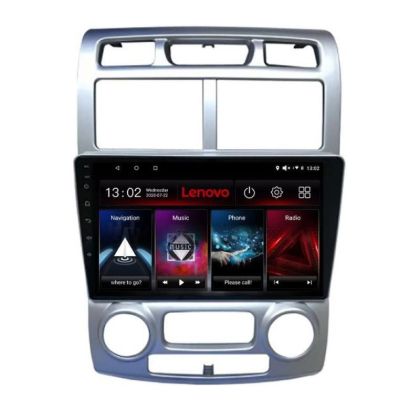 Navigáció Kia Sportage 2005-2007 Lenovo Kit-0023 8 magos QLED 2K 4+64 360 Android Waze USB Internet Navigáció Youtube Rádió