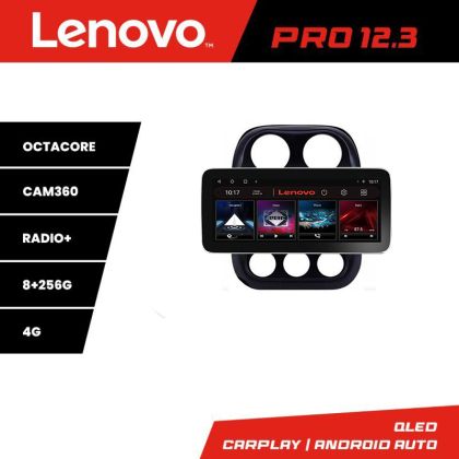 Navigáció Jeep Compass 2010-2016 kézikönyv K-2500 Lenovo PRO 8+256 12.3 hüvelykes qled android 4G DSP gps internet 32