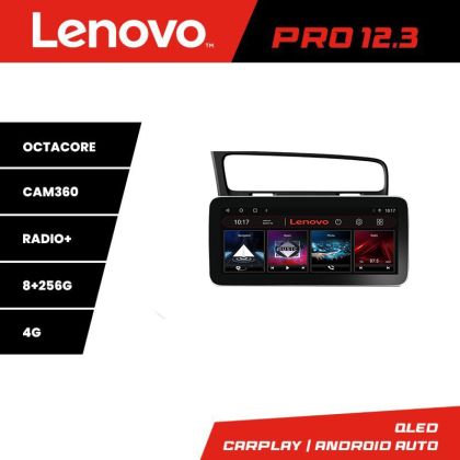 Navigatie VW Golf 7 K-491 Lenovo PRO 8+256 12.3 inch qled android 4G DSP gps internet  8Core