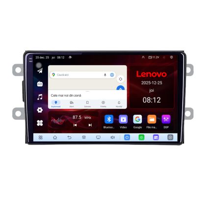 Navigatie Dacia dupa 2012 Lenovo Kit-Dacia 8 Core 2.2 Ghz 8+128 Qled Incell 1K Android 360 Carplay DSP AHD 1080P ADAS 4G Wifi 5Ghz Bluetooth PRO