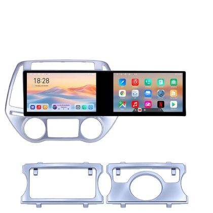 Navigatie Hyundai I20 2011-2014 manual si automat Edotec 2 ecrane  8 core 4+128 21.6 inch Incell android Wifi 5Ghz gps internet  Kit-i20-2012