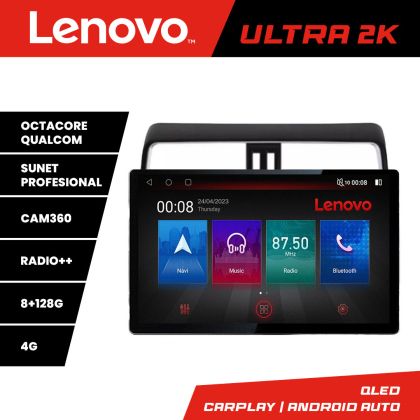 Navigáció Toyota Prado J150 2018- N-1065 képernyő 13" 2K 8+128 Android Waze USB Navigáció 4G 360 Toslink Youtube R