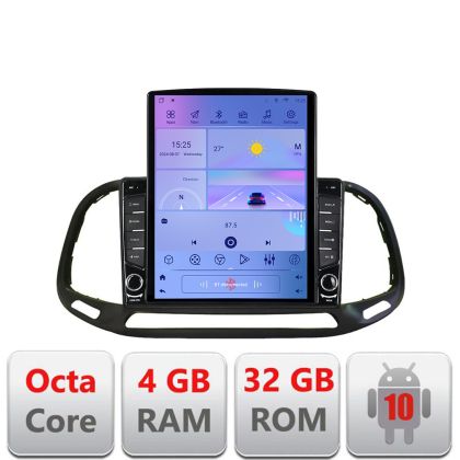 Navigáció Fiat Doblo 2015-2018 G-DOBLO15 TESLA típusú 9.7"-os képernyővel Android Rádió Bluetooth Internet GPS WIFI 4+32GB DSP
