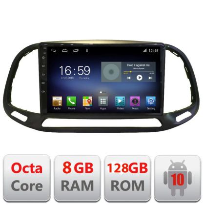 Navigáció Fiat Doblo 2015-2018 F-DOBLO15 Octa Core Android Rádióval Bluetooth Internet GPS WIFI DSP 8+128GB 4G
