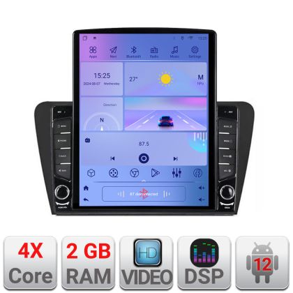 SKODA Navigáció SKODA OCTAVIA 2014-2020 Manuális K-279 TESLA típusú 9.7"-os képernyő Android Rádió Bluetooth Internet GPS WIFI