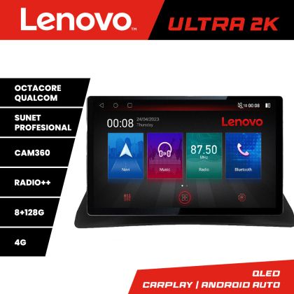 Navigáció Renault Kangoo képernyő 13" 2K 8+128 Android Waze USB navigáció 4G 360 Toslink Youtube Rádió készlet - Kangoo