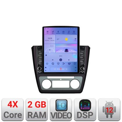 Navigáció Skoda Yeti 2009-2014 K-YETI TESLA típusú 9.7"-os képernyő Android Rádió Bluetooth Internet GPS WIFI 2+32 DSP Quad