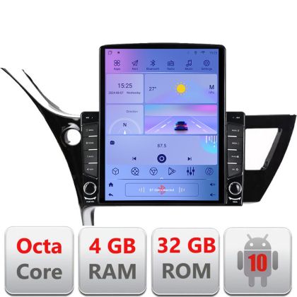 Navigáció Toyota Corolla 2017- H-corolla17 TESLA típusú képernyő 9.7" Android Rádió Bluetooth Internet GPS WIFI 4+32GB DSP 4G Octa Core