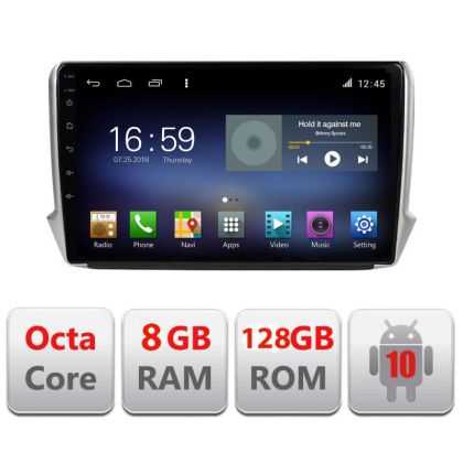 Peugeot 208 2008 F-PSA Octa Core navigáció Android Rádióval Bluetooth Internet GPS WIFI DSP Octa Core 8+128GB 4G