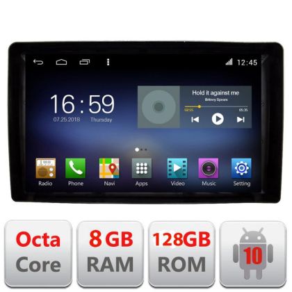 Univerzális navigáció 2 az 2-ben, Octa Core processzorral, Android rádióval, Bluetooth internettel, GPS-szel, WIFI-vel, DSP-vel, 8+128GB 4G-vel