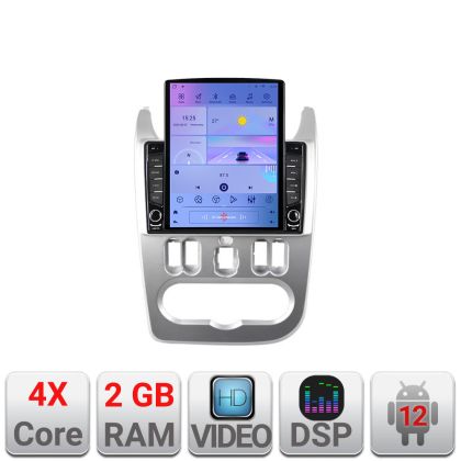 Navigáció Dacia Duster 2010-2012 K-099 TESLA típusú képernyő 9.7" Android Rádió Bluetooth Internet GPS WIFI 2+32 DSP Quad