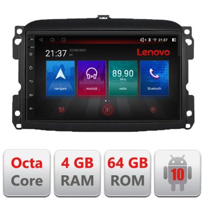 Navigáció Fiat 500 2015-2021 Android rádió gps internet Octa Core 4+64 LTE Kit-500new+EDT-E510-PRO