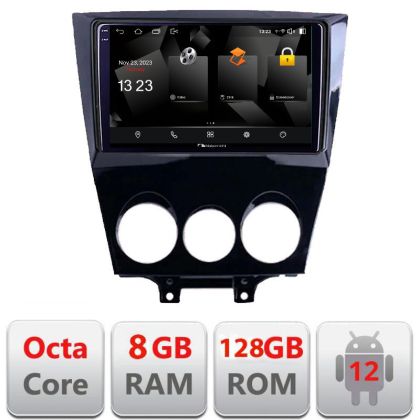Navigáció Mazda RX8 2003-2008 Android Octa Core Qualcomm 2K QLED 8+128 DTS DSP 360 4G Optikai
