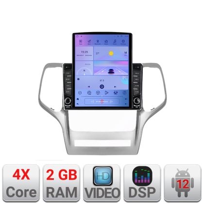Navigáció Jeep Gran Cherokee 2011-2013 K-grche képernyő típus TESLA 9.7" Android Rádió Bluetooth Internet GPS WIFI 2+32