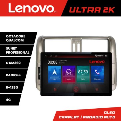 Navigáció Toyota Prado 2010-2013 N-347 képernyő 13" 2K 8+128 Android Waze USB navigáció 4G 360 Toslink Youtube Rad