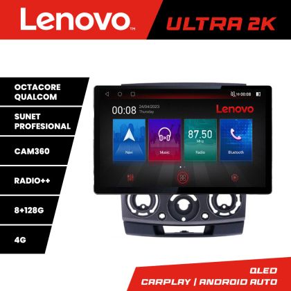 Navigáció Ford Ranger Mazda BT50 2007-2012 N-RANGER képernyő 13" 2K 8+128 Android Waze USB navigáció 4G 360 Toslin