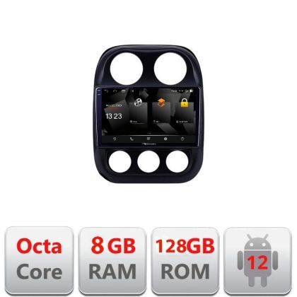 Navigáció Jeep Compass 2010-2016 5960Pro-2500 Android Octa Core Qualcomm 2K QLED 8+128 DTS DSP 360 4G Optical