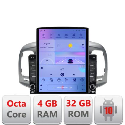 Navigáció Hyundai Accent 2006-2012 G-Accent TESLA típusú képernyő 9.7" Android Rádió Bluetooth Internet GPS WIFI 4+32GB D