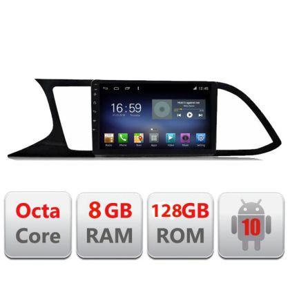 Navigáció Seat Leon 2013-2020 F-306 Octa Core Android Rádióval Bluetooth Internet GPS WIFI DSP 8+128GB 4G