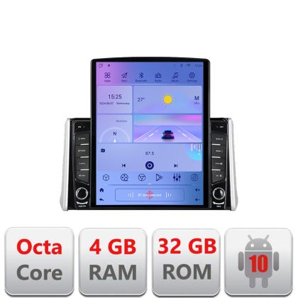 Toyota Rav4 2018- G-RAV4 TESLA típusú navigáció 9.7"-os képernyővel Android Rádió Bluetooth Internet GPS WIFI 4+32GB DSP 4G Okt
