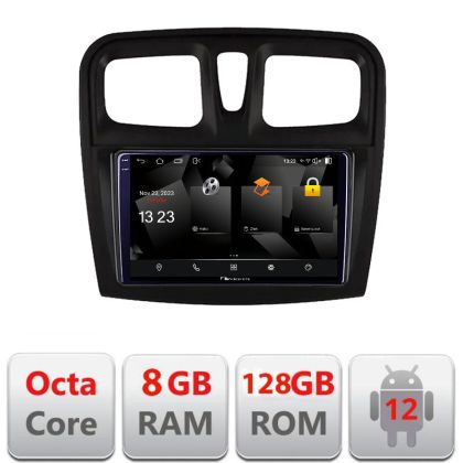 Navigáció Dacia Sandero 2012-2020 var B Android rádió gps internet Octa core 8+128 DTS DSP 360 4G Optikai