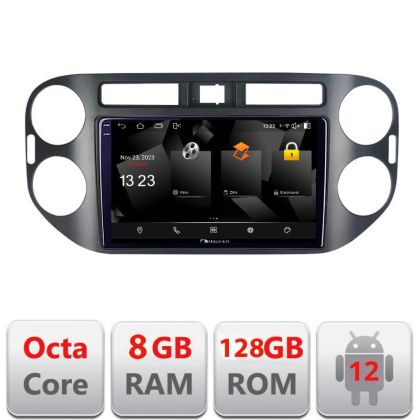 Navigáció VW TIGUAN és Golf Plus 2007-2011 Android Octa Core Qualcomm 2K Qled 8+128 DTS DSP 360 4G Optical