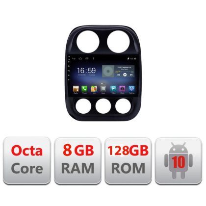 Navigáció Jeep Compass 2010-2016 Manuális F-2500 Octa Core Android Rádió Bluetooth Internet GPS WIFI DSP 8+128GB 4G