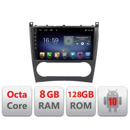 Mercedes C-osztály W203 faceliftes F-093 Octa Core navigáció Android Rádió Bluetooth Internet GPS WIFI DSP 8+128GB 4G