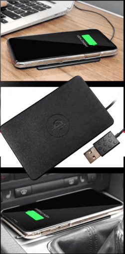 Qi vezeték nélküli gyors autós töltő USB csatlakozással ISMGM506E