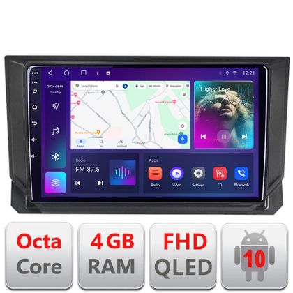 Navigáció Seat Ibiza 2017- B-IBZ Android Kijelző QLED Octa Core 4+64 CarPlay Android Auto KIT-IBZ+EDT-E309V3