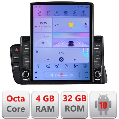 Audi A4 2008-2016 NEM MMI H-A4 TESLA típusú navigáció 9.7"-os képernyő Android Rádió Bluetooth Internet GPS WIFI 4+32GB DSP